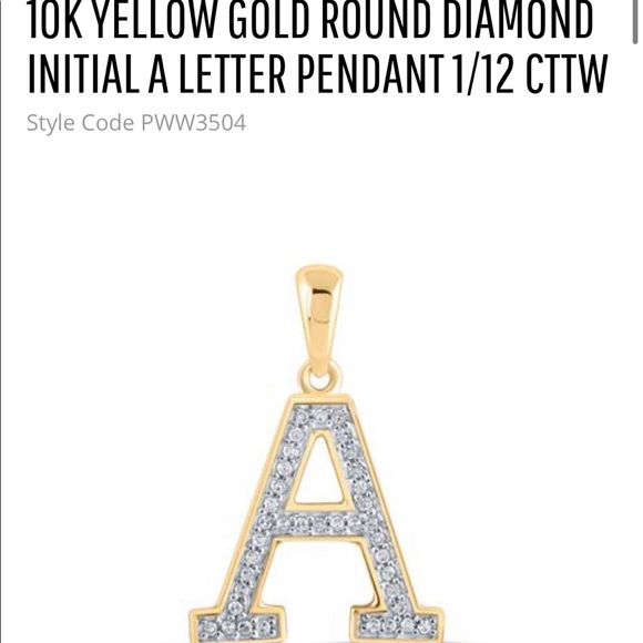 10k Gold Real Diamond Initial charm All Letter Not plated NOT CZ FREE APPRAISAL - Picture 8 of 10